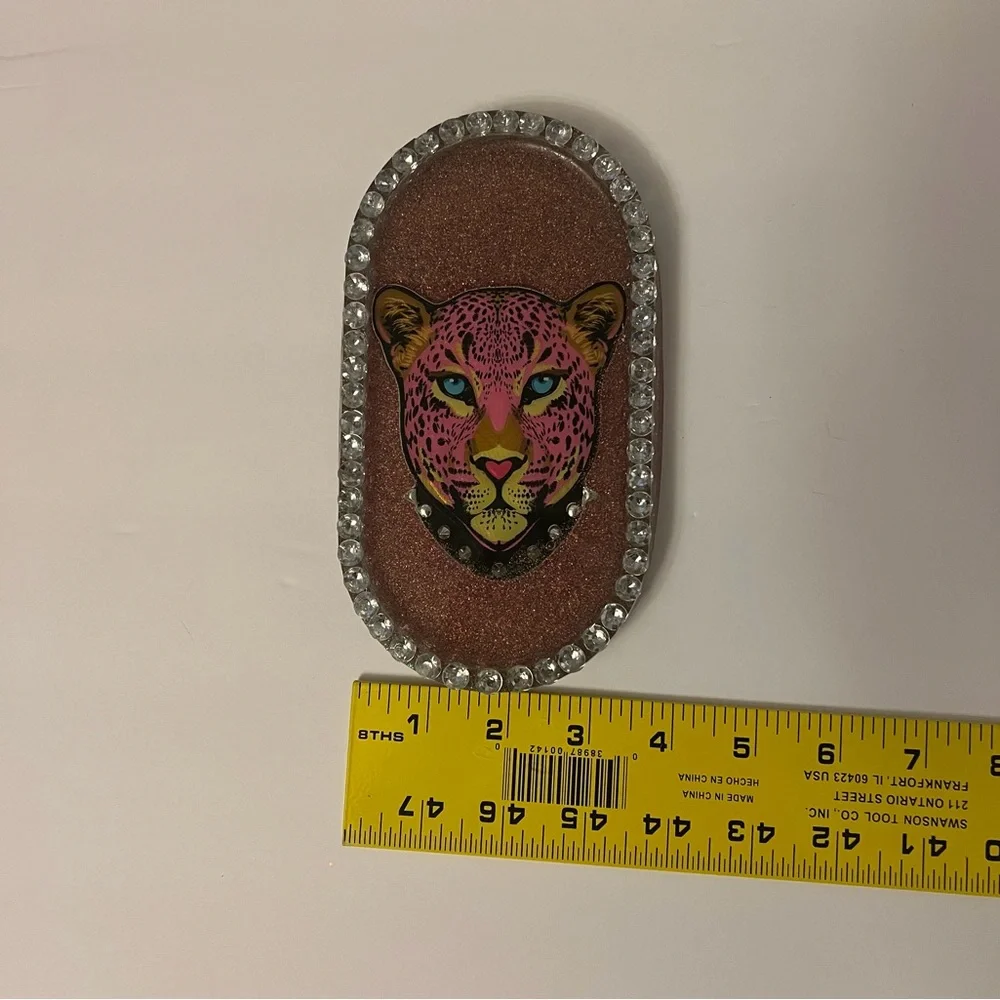 Pink Leopard Resin Tray with Rhinestones - Picture 5 of 5